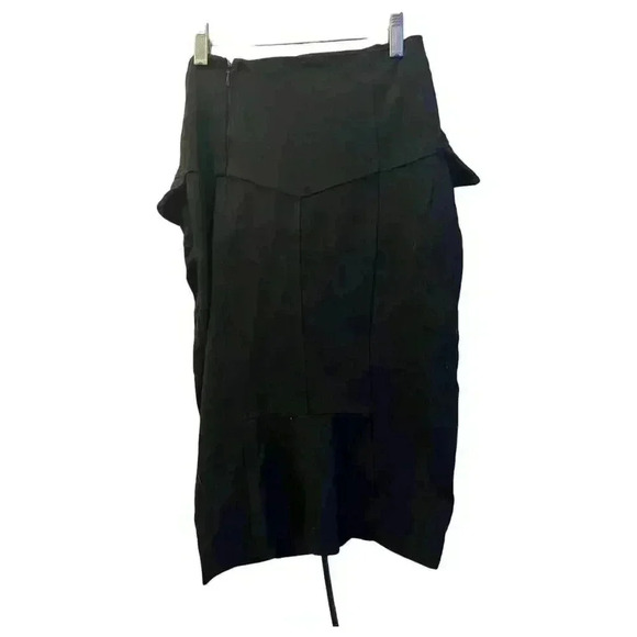 Diane Von Furstenberg Midi Pencil Skirt Black Size 4 Button Detail Women's - Picture 6 of 8
